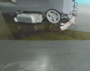 Floor scrubber saving costs in commercial facility